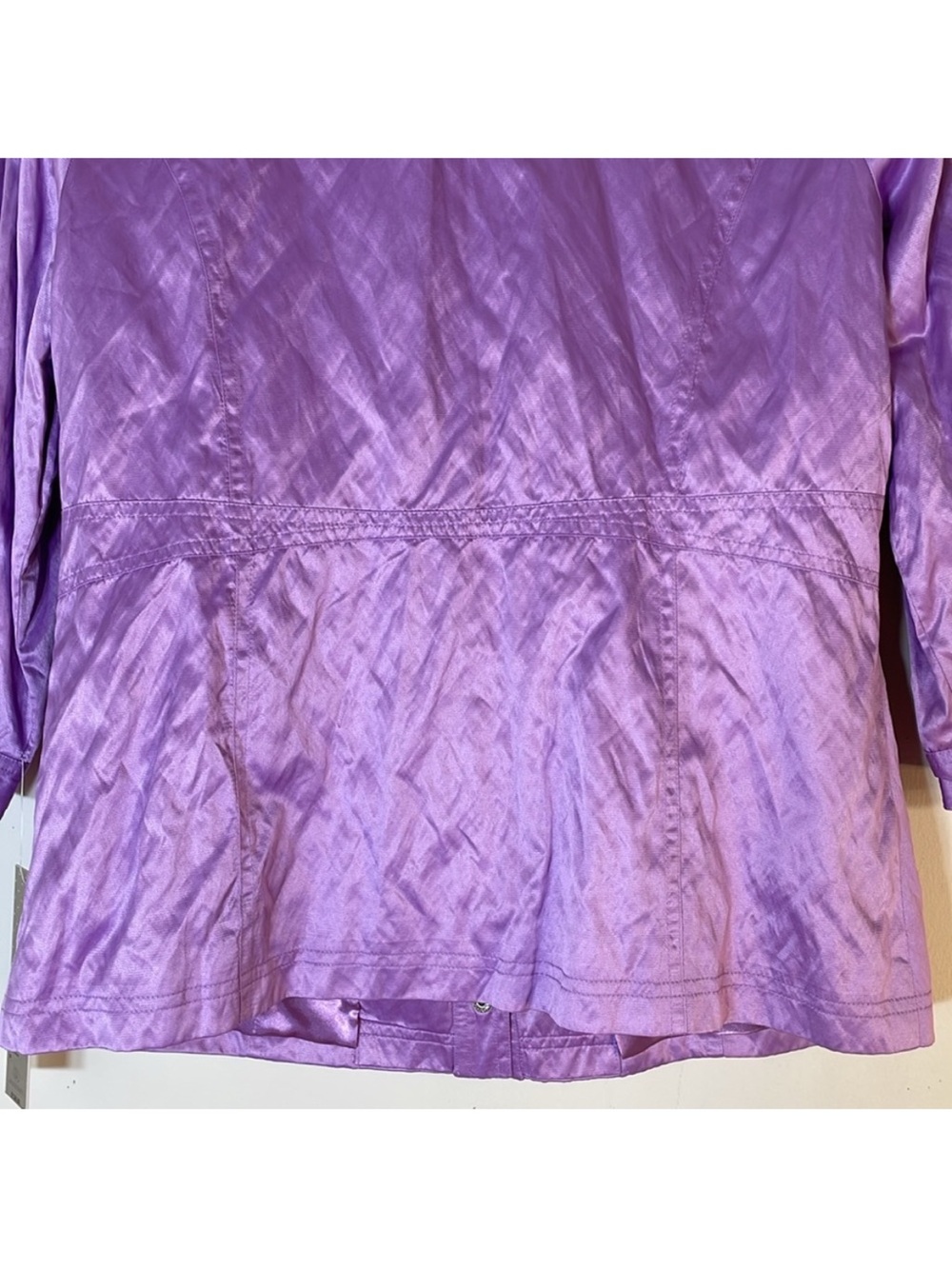 LAURA ASHLEY Palm Beach Satin Jacket in African Violet. M. NWT. $128! - Picture 11 of 12